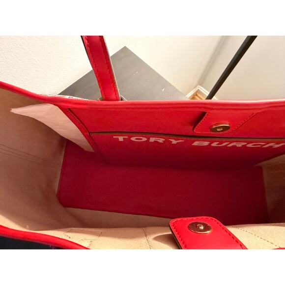 Tory Burch Gemini Link Canvas Tote in Liberty Red - Picture 3 of 9